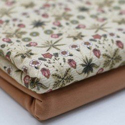 Jersey Katoen Digitale Print - Retro Vibes Beige Jersey Katoen Digitale Print - Retro Vibes Beige