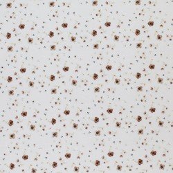Jersey Cotton Fabric Digital Print - Small Brown Flower
