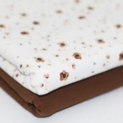 Jersey Katoen Digitale Print - Kleine Bruine Bloem Jersey Katoen Digitale Print - Kleine Bruine Bloem