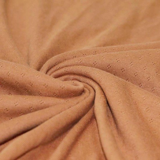 Tissu Jersey Pointoille (Mini) Pêche - (Tissus Jersey)