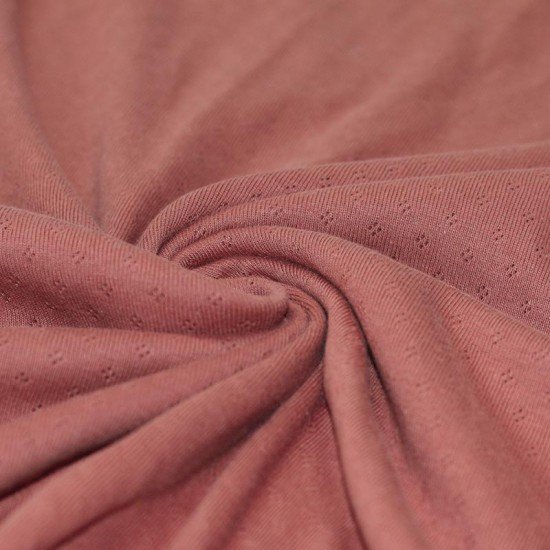 Pointelle Cotton Jersey Fabric (Mini) Clay Pink - (Jersey Fabrics)
