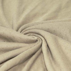 Pointelle Cotton Jersey Fabric (Mini) Dark Beige 