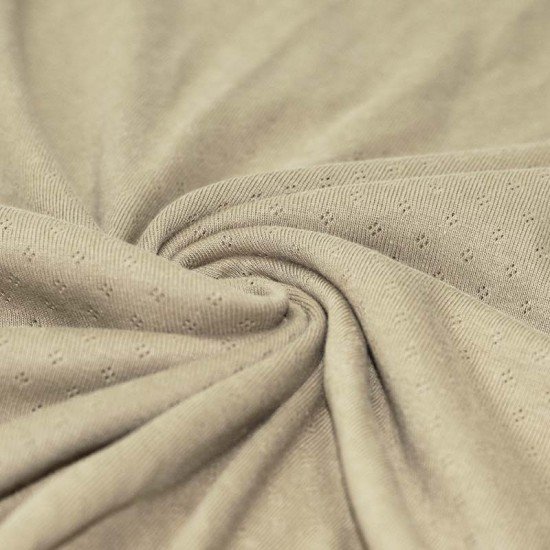 Tissu Jersey Pointoille (Mini) Beige Foncé - (Tissus Jersey)