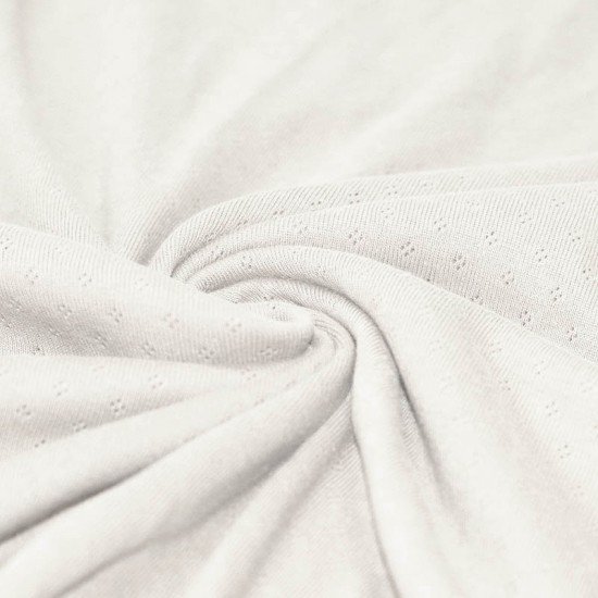 Pointoille Feinstrickjersey Stoff (Mini) Ecru - (Jersey Stoffe)