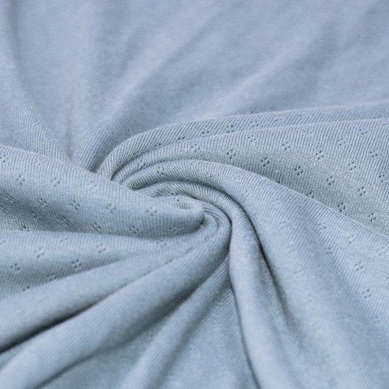Pointelle Cotton Jersey Fabric (Mini) Light Jeans