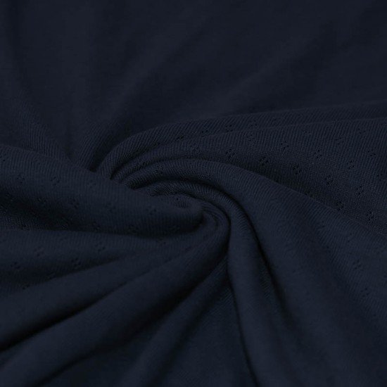 Pointoille Feinstrickjersey Stoff (Mini) Marine - (Jersey Stoffe)
