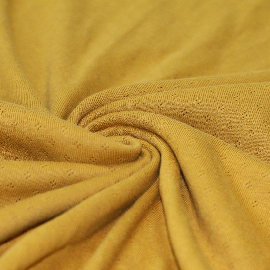 Tissu Jersey Pointoille (Mini) Ocre - (Tissus Jersey)