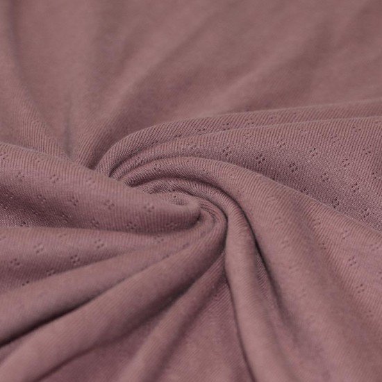 Pointoille Bomuldsjersey Stof (Mini) Gammel Mauve - (Jerseystoffer)