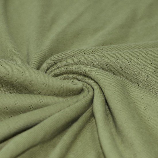 Pointoille Feinstrickjersey Stoff (Mini) Olive - (Jersey Stoffe)