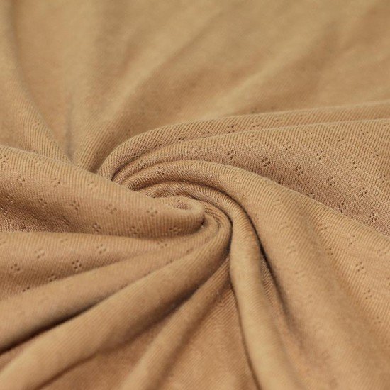 Pointoille Feinstrickjersey Stoff (Mini) Kamel - (Jersey Stoffe)