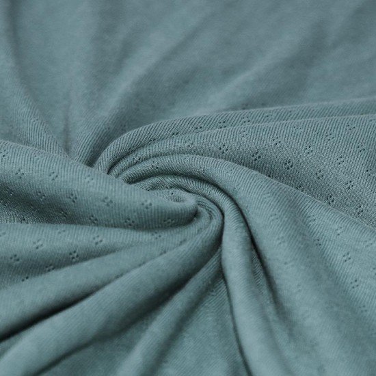 Pointelle Cotton Jersey Fabric (Mini) Old Green - (Jersey Fabrics)