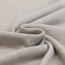 Waffle Knit Jersey Fabric Beige Melange