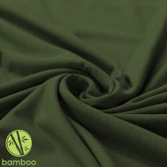 Bamboe Jersey Stof Leger Groen  - (Bamboe Jersey Stoffen )