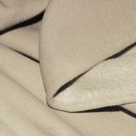 Tessuto Felpa Cotone Beige Scuro - (Tessuti Felpa Cotone (Rovescio Garzato) )