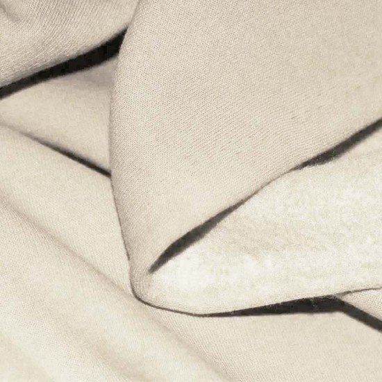 Tessuto Felpa Cotone Beige Chiaro - (Tessuti Felpa Cotone (Rovescio Garzato) )