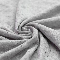 Pointelle Cotton Jersey Fabric (Mini) Light Grey Melange