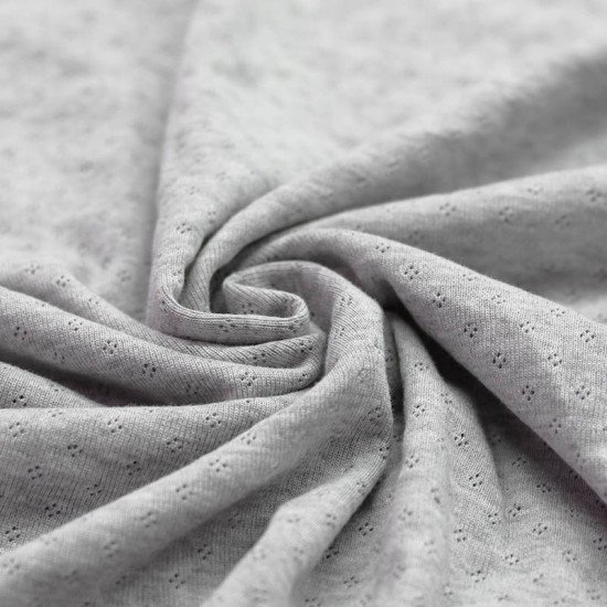 Tessuto A Maglia Pointoille (Mini) Grigio Chiaro Melange - (Jersey Tessuti)