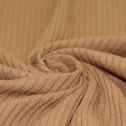 Wide Drop Needle Rib Fabric Camel