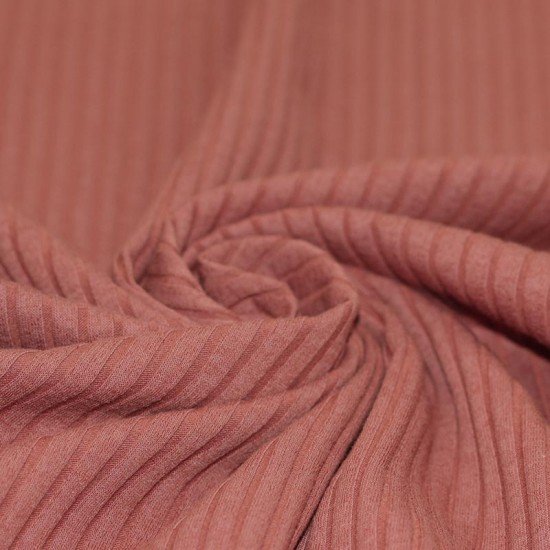 Tissu Maille Tricot à Grosses Cotes Rose Argile - (Tissus Jersey)