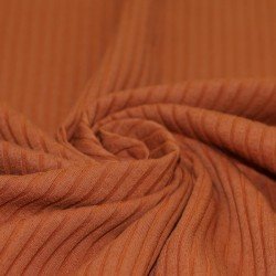 Wide Drop Needle Rib Fabric Cognac