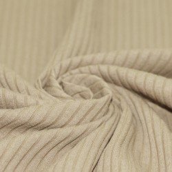 Wide Drop Needle Rib Fabric Dark Beige 