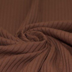 Wide Drop Needle Rib Fabric Light Brown