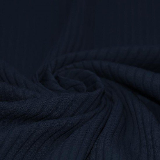 Wide Drop Needle Rib Fabric Navy
