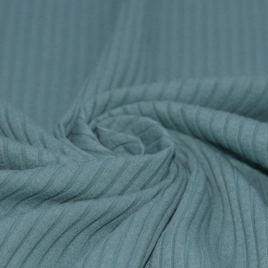Tessuto Jersey Di Cotone a Coste Grande Antico Verde - (Jersey Tessuti)