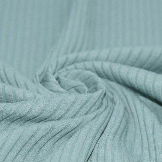 Tissu Maille Tricot à Grosses Cotes Mer Verte - (Tissus Jersey)