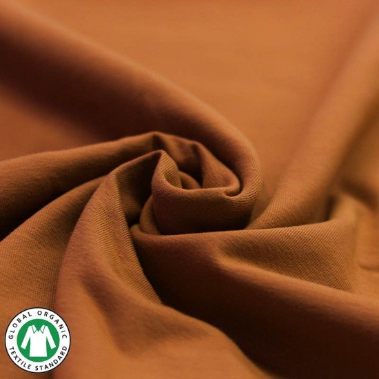 Tessuto Bio Jersey Di Cotone Organico (Gots) Cognac - (Jersey Tessuti)