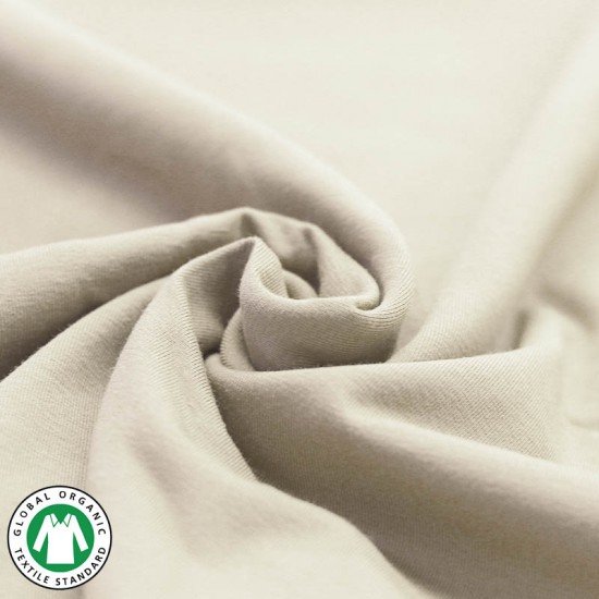 Tessuto Bio Jersey Di Cotone Organico (Gots) Beige Chiaro - (Jersey Tessuti)