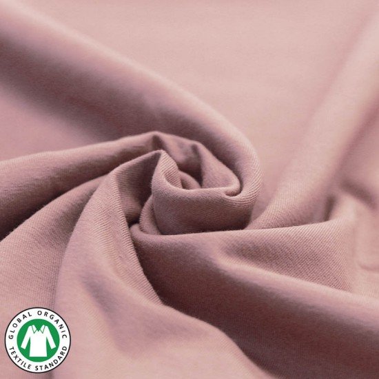 Tessuto Bio Jersey Di Cotone Organico (Gots) Rosa Antico - (Jersey Tessuti)