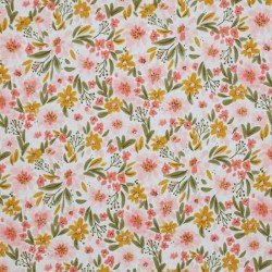 Jersey Cotton Fabric Digital Print - Peonies Leaves