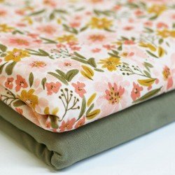 Jersey Katoen Digitale Print - Pioenrozen Bladeren Jersey Katoen Digitale Print - Pioenrozen Bladeren