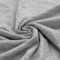 Pointelle Cotton Jersey Fabric (Mini) Grey Melange