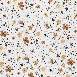 Cotton Poplin Digital Print - Ditsy Flowers Camel