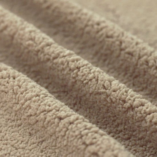 Tessuto Pelliccia D'Agnello Sintetica Beige Scuro - (Pelliccia D'Agnello Sintetica)
