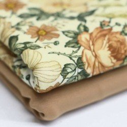 Jersey Katoen Digitale Print - Engelse Tuin Creme Jersey Katoen Digitale Print - Engelse Tuin Creme