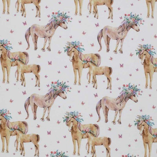 Jersey Di Cotone Stampa Digitale - Pony - (Jersey Di Cotone Digitale Stampata)