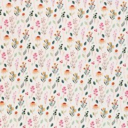 Cotton Poplin Digital Print - Natural Spring Flower