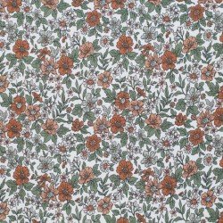 Jersey Cotton Fabric Digital Print - Vintage Floral Cognac