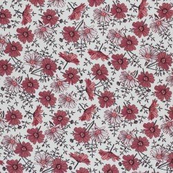 Jersey Cotton Fabric Digital Print - Daisy Raspberry
