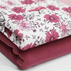 Jersey Katoen Digitale Print - Madeliefje Framboos Jersey Katoen Digitale Print - Madeliefje Framboos