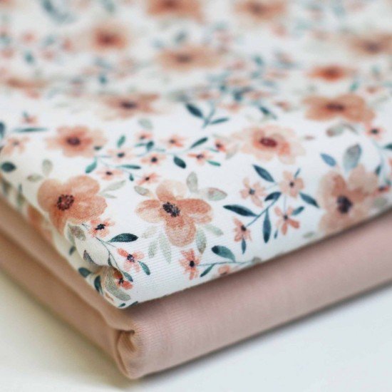 Bomuldjersey Digital Print - Kvæde Forårsblomst Bomuldjersey Digital Print - Kvæde Forårsblomst - (Bomuldjersey Digitaltryk)