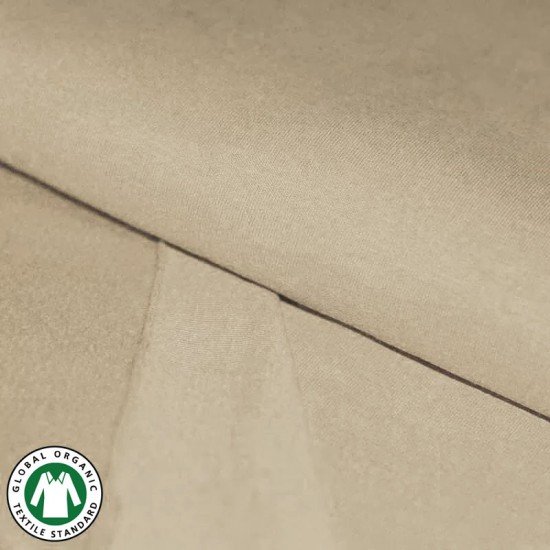 Bio Sweatstoff Angerauht (Gots) Dunkel Beige  - (Jersey Stoffe)