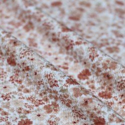Waffle Knit Jersey Fabric - Blossoming Meadow Peach