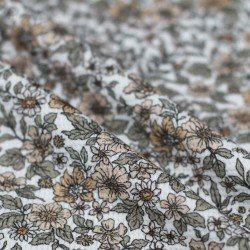 Waffle Knit Jersey Fabric - Vintage Floral Peach