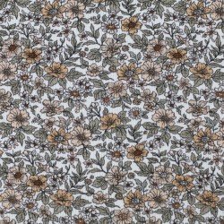 Waffelstrick Jersey Stoff - Vintage Blumen Pfirsich Waffelstrick Jersey Stoff - Vintage Blumen Pfirsich