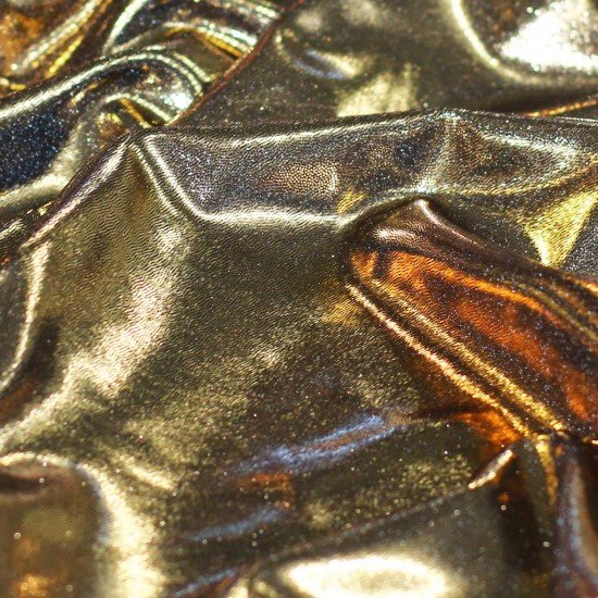 Hologramm Lycra Stoff Mystic Gold Schwarz Gold - (Hologramm Stoffe)