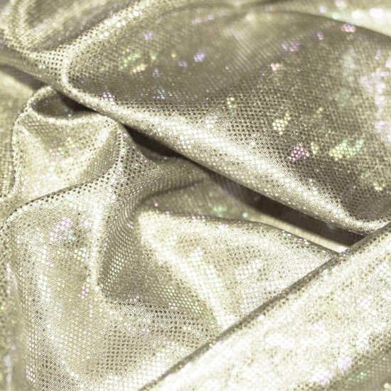 Hologram Stof Glitter Hellbeige - (Hologramm Stoffe)